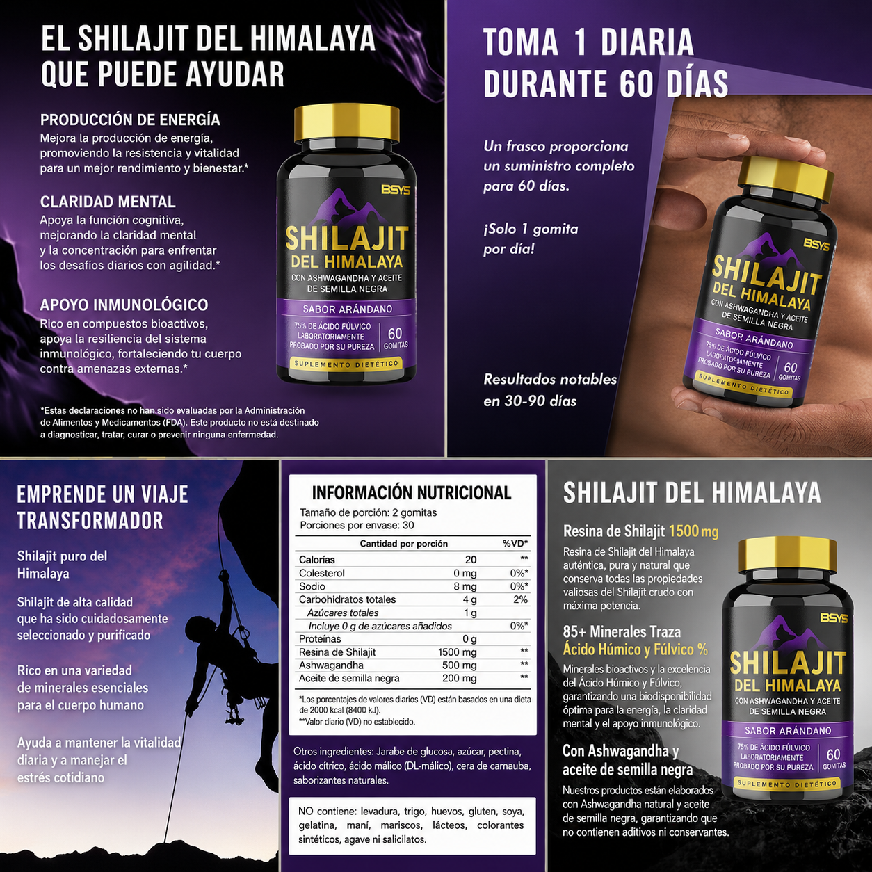 Gomitas de shilajit  y ashwhaganda energy.